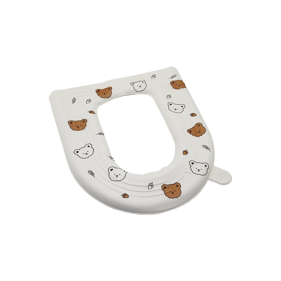 Patterned Toilet Seat Cover EVA Pad with Lift Handles - 1 Piece