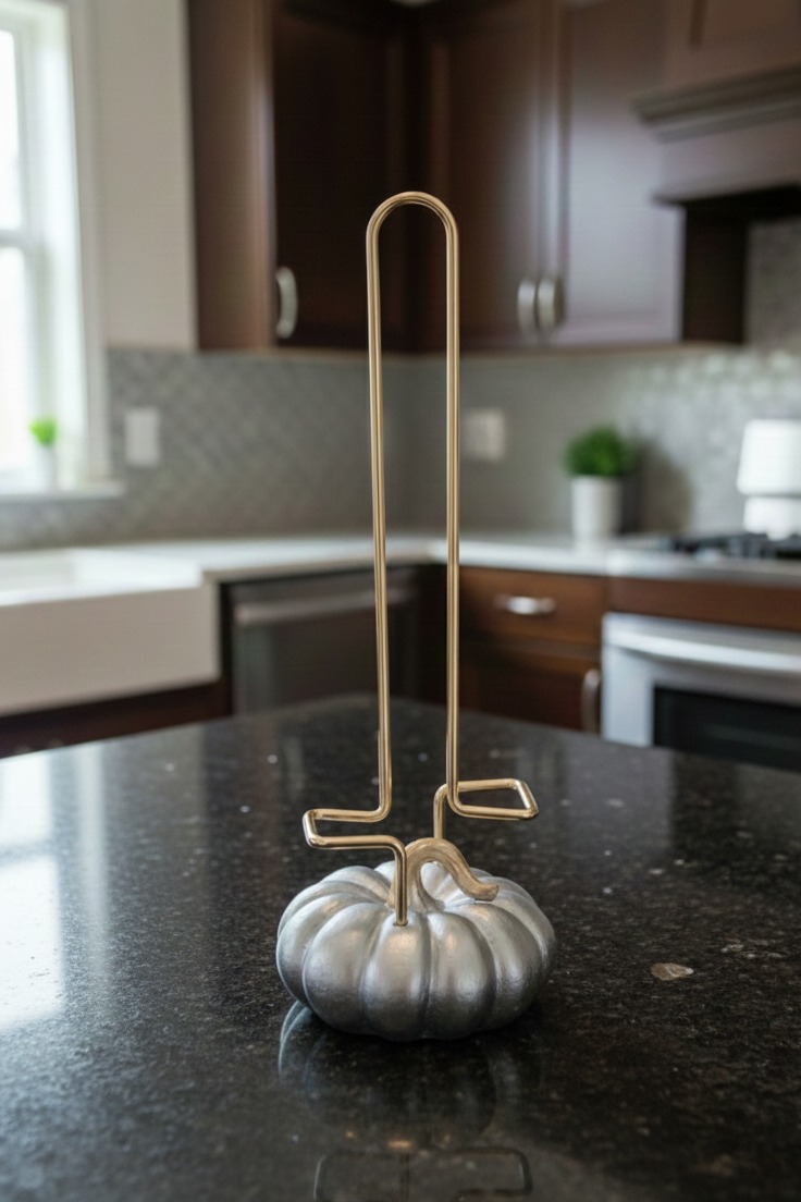 Decorative Silver Gourd Towel Holder 34X12 CM (5563)