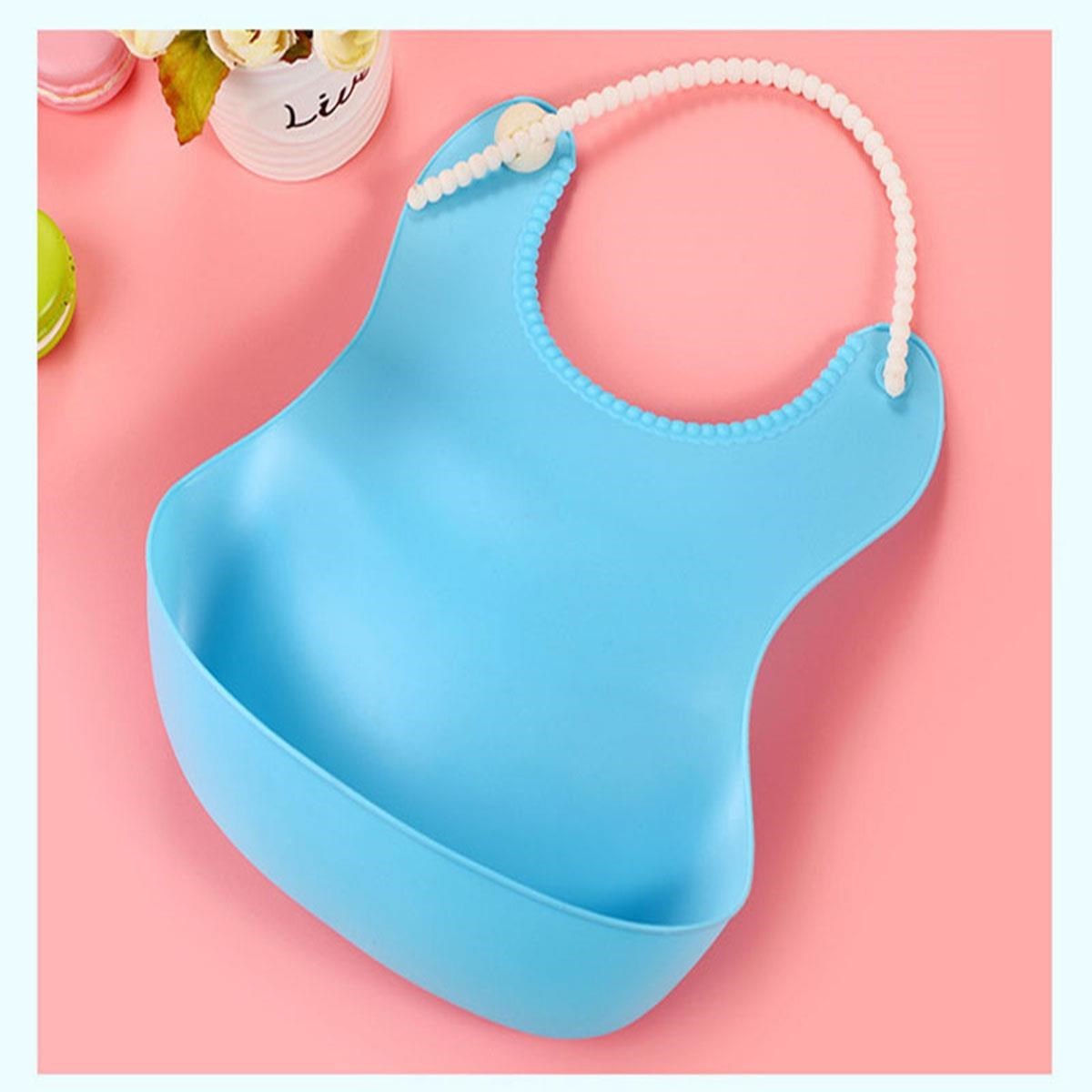 Çocuk Bebek Mama Önlüğü Dökülme Engelleyici Bükülebilir Mavi (5563)