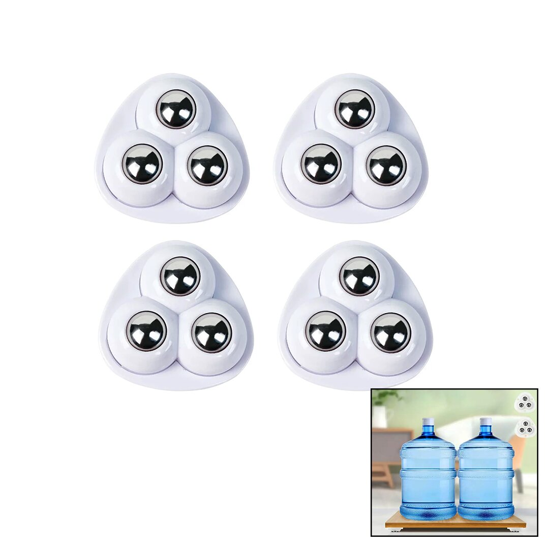 4 PCS 3-Ball Caster Furniture Moving Equipment 360° (5563)