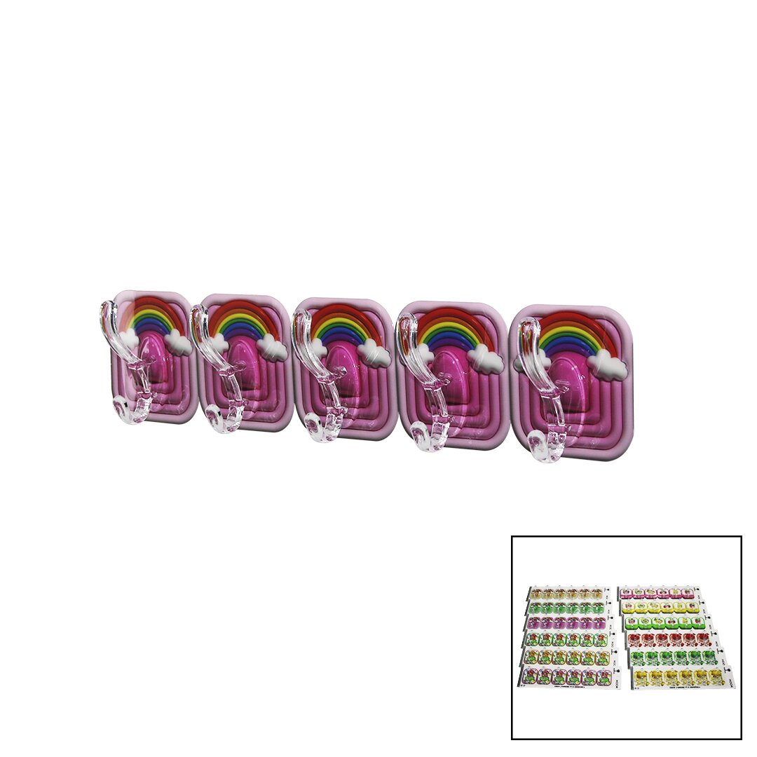 5er Set - Mehrfachverwendung Glaskristall Bilderaufhänger (5563)