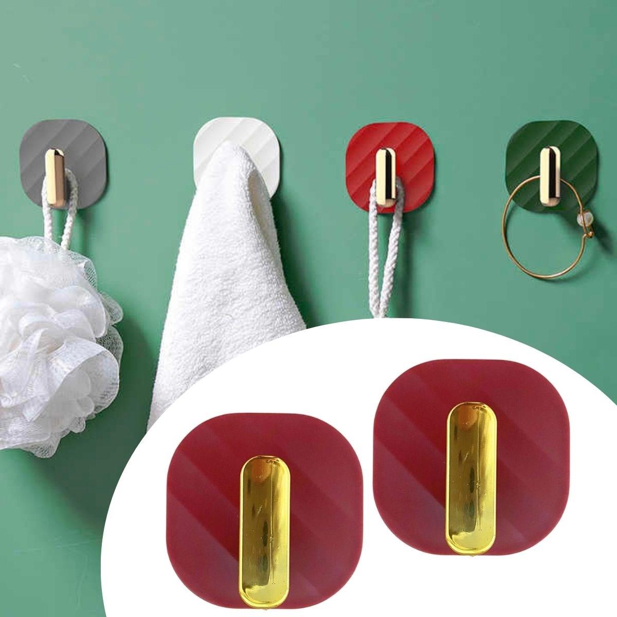 2li Yapışkanlı Retro Askılık Dolap Kapak Kulpu Kırmızı (5563)