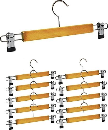 10 ADET AHŞAP METAL UÇLU PANTOLON VE ETEK ASKISI (5563)