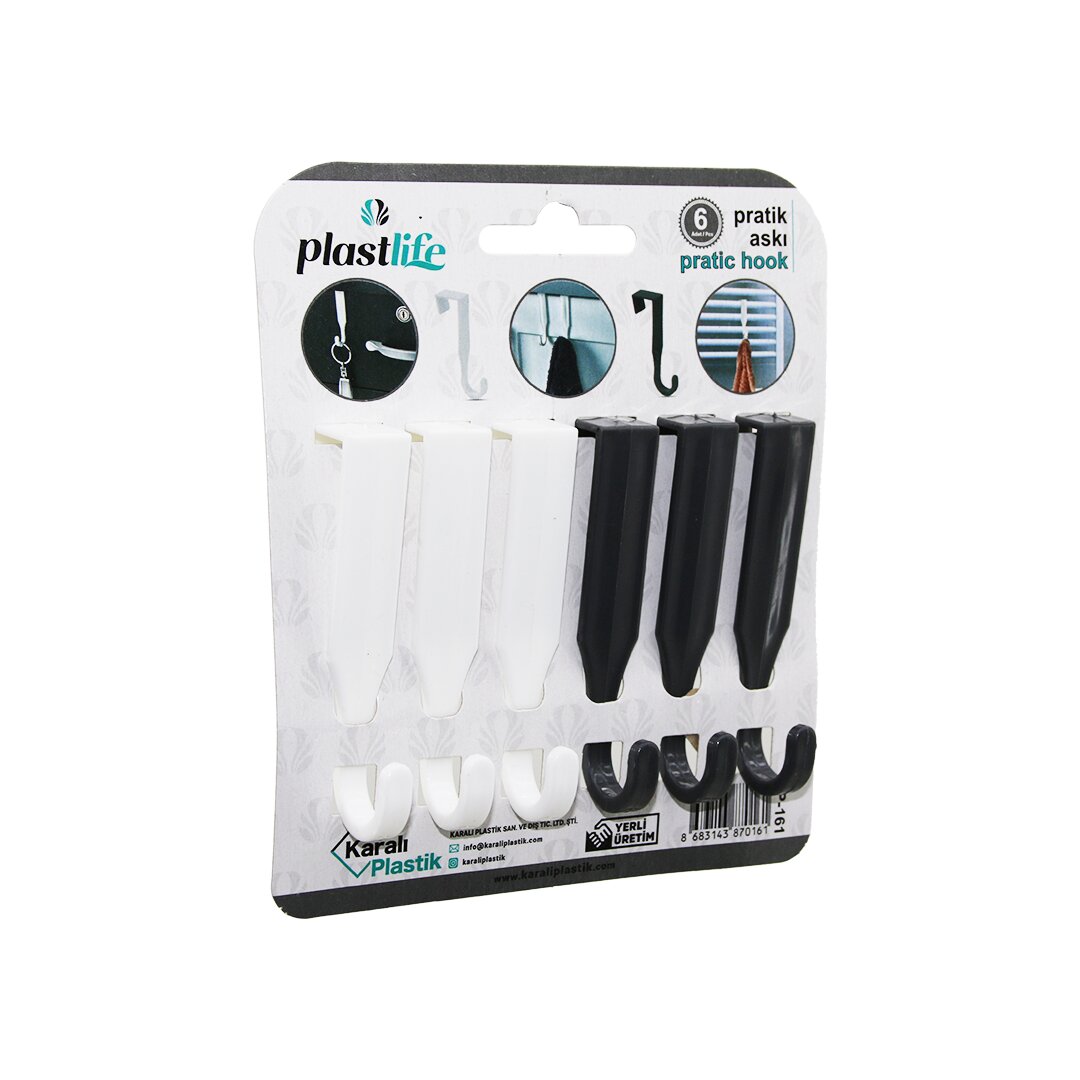 6PCS - TEK KOLLU   ÇOK AMAÇLI - TAK ÇIKAR  PRATİK PLASTİK ASKI (5563)