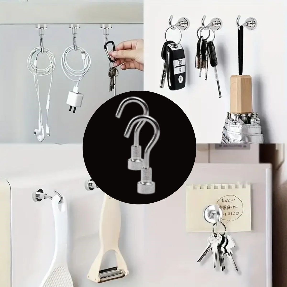 Starker Magnetischer Küchen- und Badezimmer-Haken, 2er Set (5563)