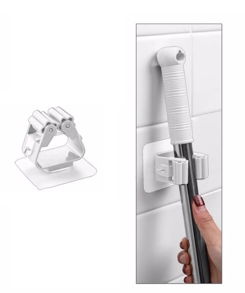 1 Adet Yapışkanlı Pratik Mop Tutucu Beyaz (5563)