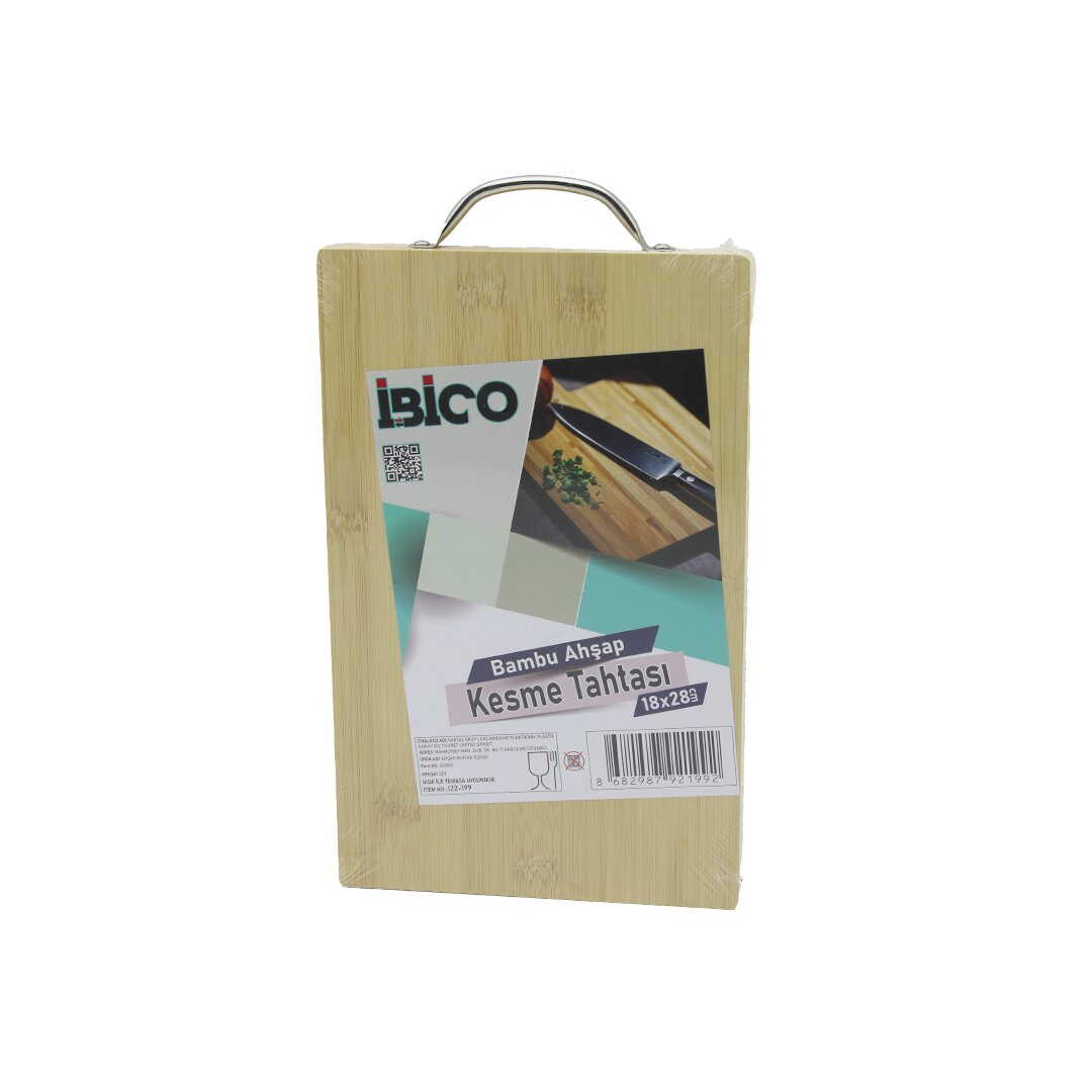 18X28 X 1.7CM LUX Holz Bambus Schneidebrett - Schneidbrett mit Metallgriff (5563)