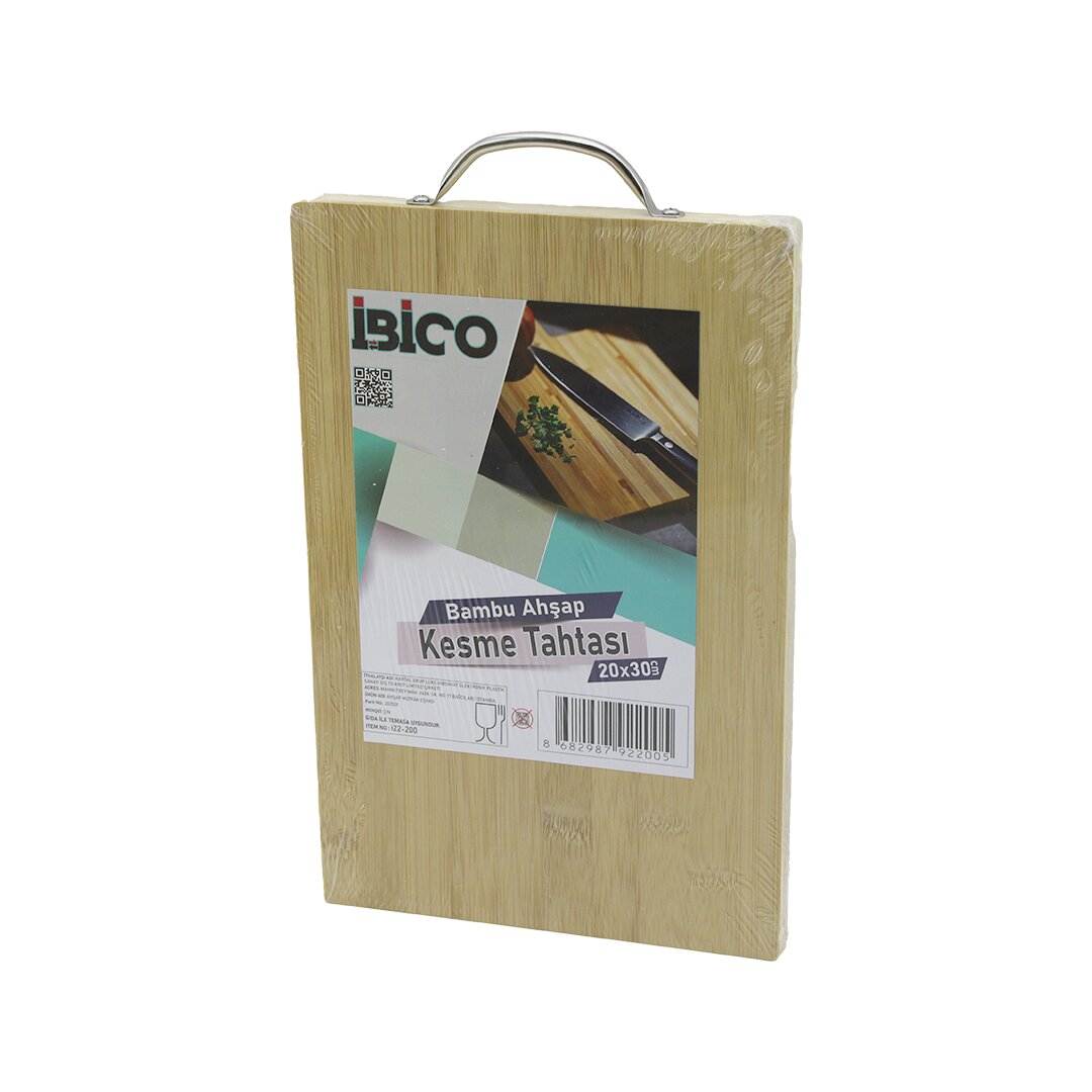 20X30 X 1.7CM LUX AHŞAP BAMBU KESİM PANOSU - KESME TAHTASI METAL KULPLU (5563)