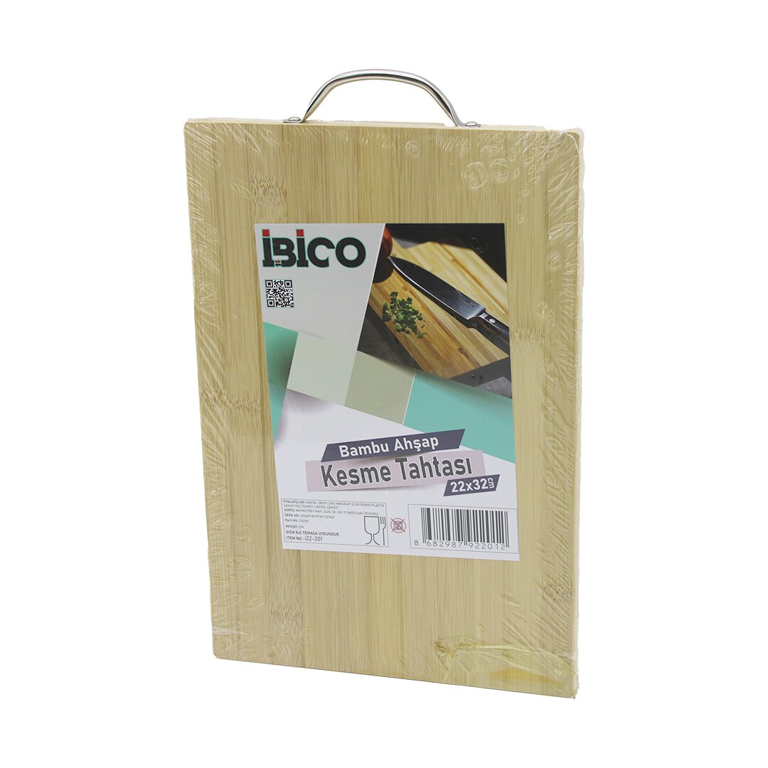 22X32 X 1.7CM LUX AHŞAP BAMBU KESİM PANOSU - KESME TAHTASI METAL KULPLU (5563)