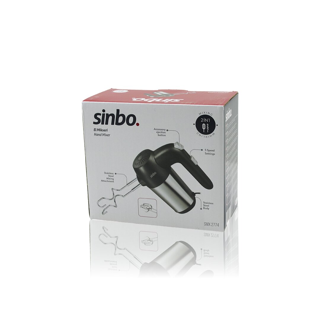 EL MİKSERİ 2İN1= KARIŞITMA - ÇIRPMA APARATI 5 KADEME HIZ AYARI PASLANMAZ ÇELİK GÖVDE 200W SMX-2774 (5563)
