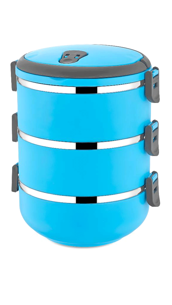 MAVİ 3LÜ SEFER TASI SAKLAMA KABI 1.8LT (5563)