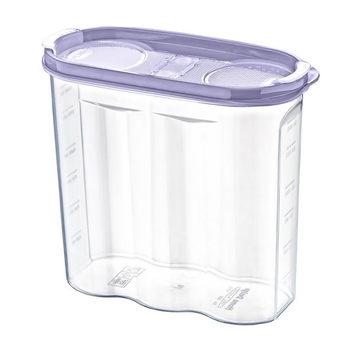 2 Kapaklı Ölçekli Erzak Kuru Gıda Saklama Kutusu Kabı - 1,7 Litre - SA935 (5563)