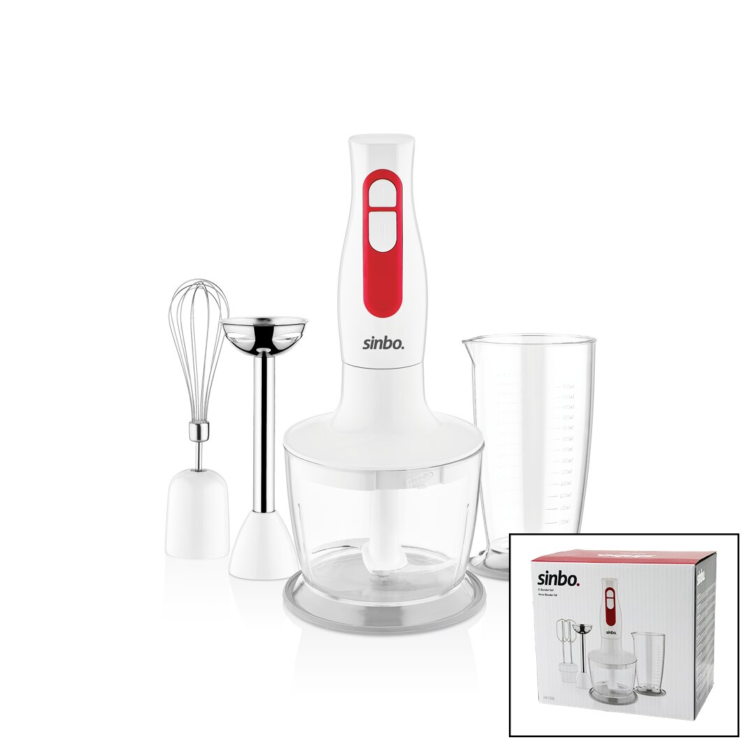 TURBO EL BLENDER SETİ DOĞRAYICI- MİKSER- BLENDER 2 KADEME HIZ 600ML HAZNE - 700ML ÖLÇÜ KABI SHB-3100S (5563)