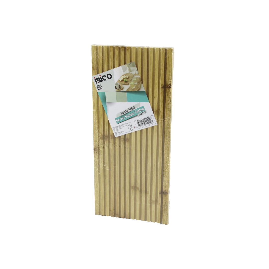 D.GEN  DÜZ KANALLI  ÇİFT TARAF=DÜZ - KANALLI AHŞAP BAMBU SERVİS SUNUM TAHTASI  17 X 39 X 1.5CM (5563)