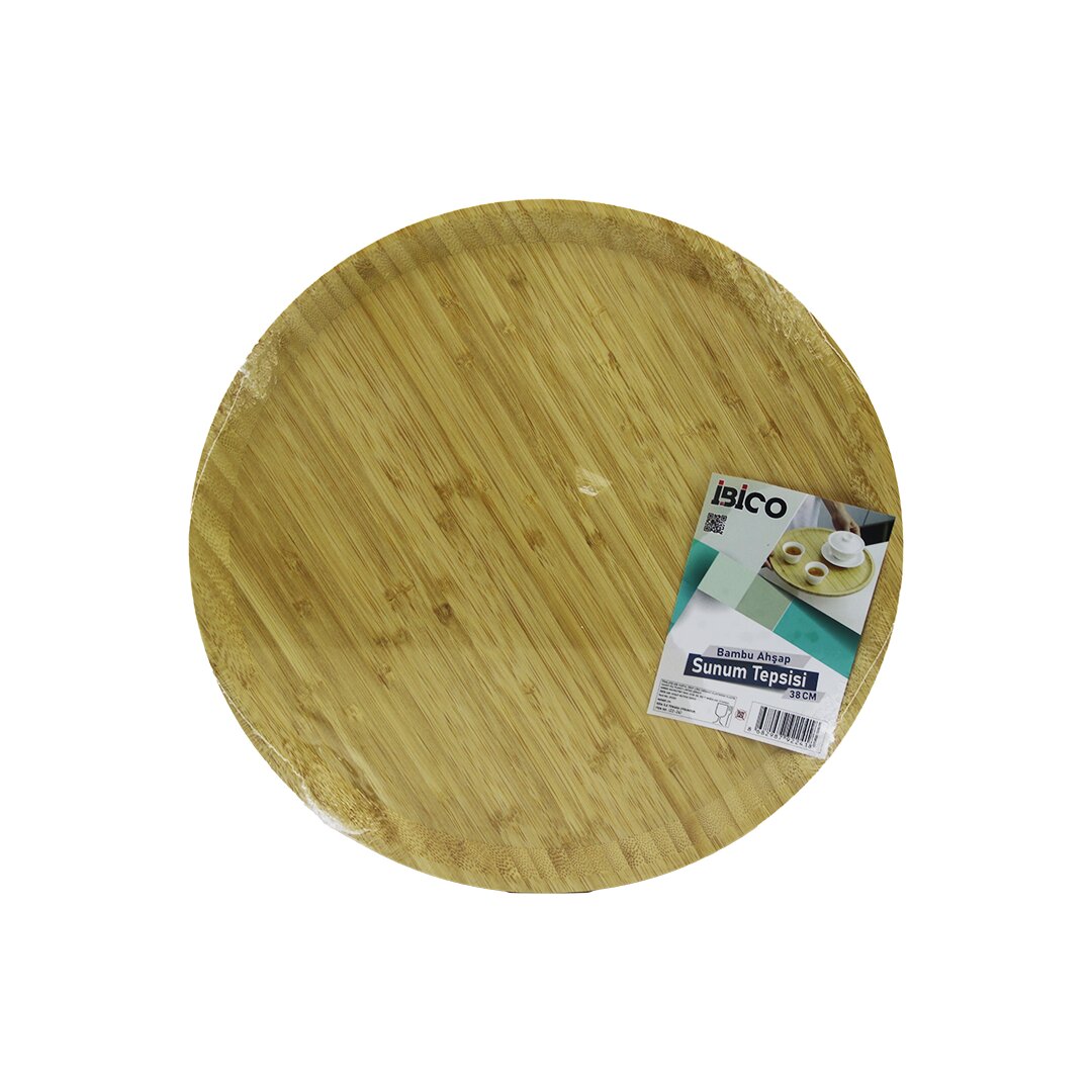 Rundes Bambus-Serviertablett 38 cm - Holz (5563)