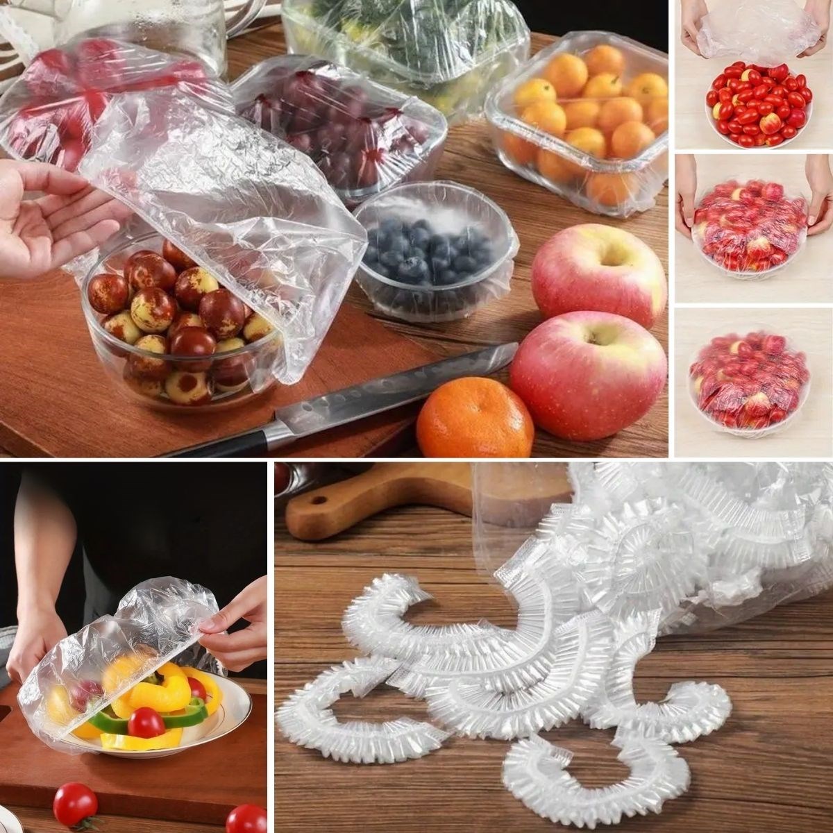 100 Adet Tazeliği Koruyan Tencere ve Tabak Bonesi  Çok Amaçlı Kullan At Tabak Bonesi (5563)