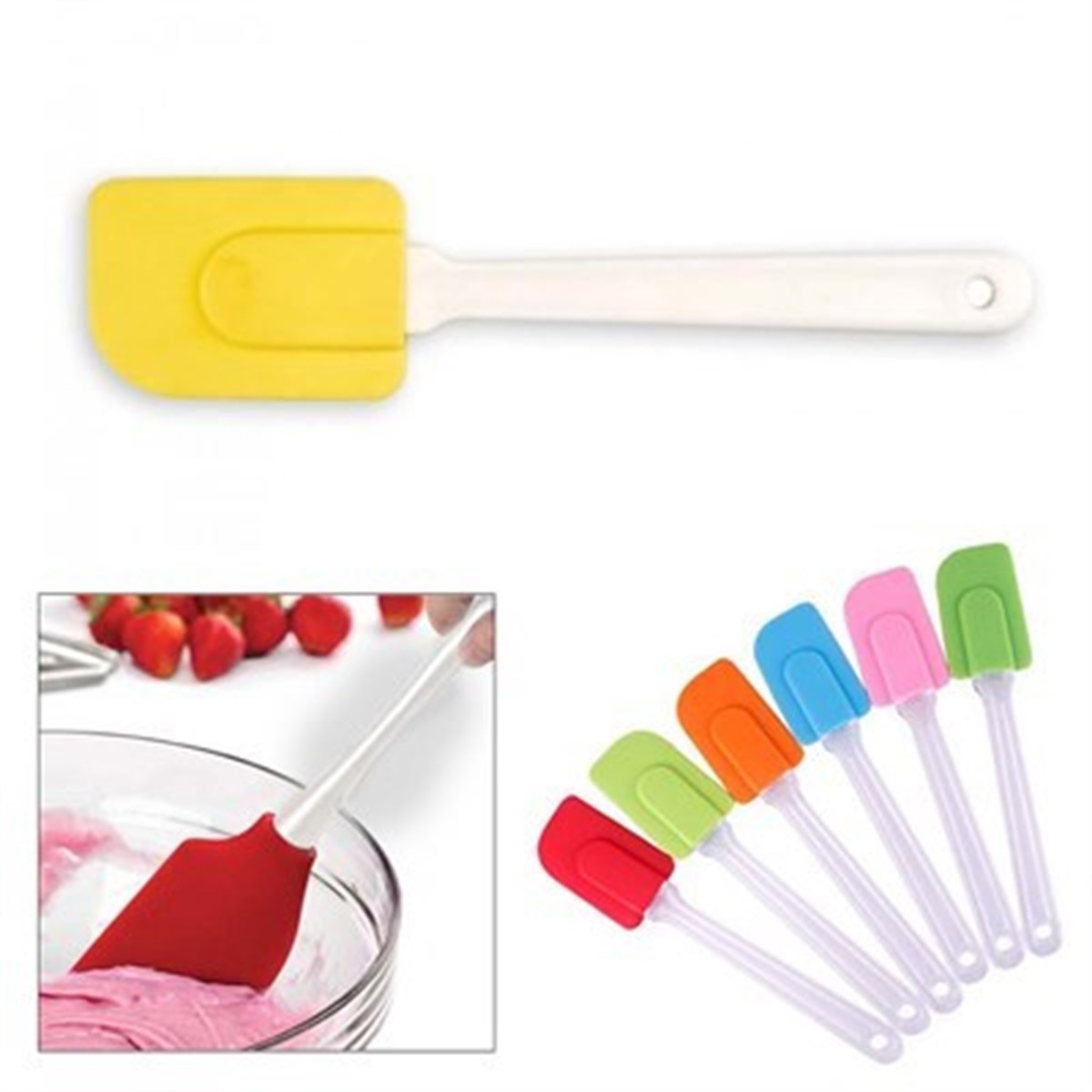 Dekoratif Renkli Silikon Spatula Pratik Sevimli Spatula Kaşık (5563)