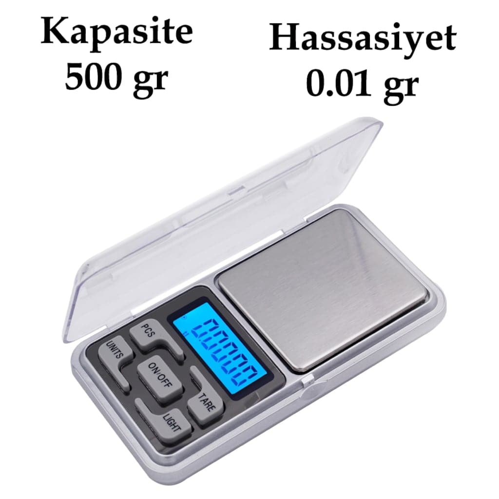 Dijital Hassas Elektronik Kuyumcu Cep Terazisi Tartı 500 gr /  0.1 gr (5563)