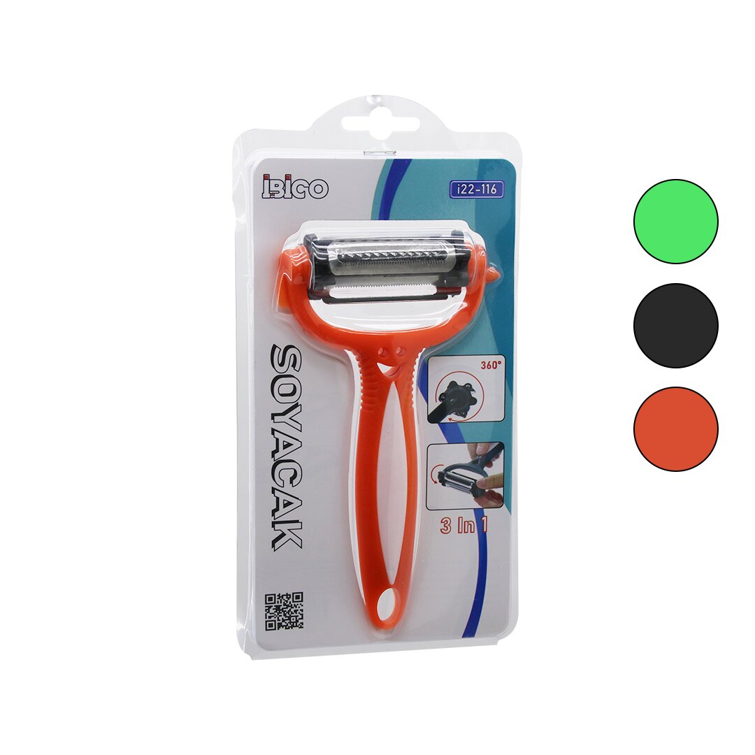 3IN1 METALL SCHÄLER MIT KUNSTSTOFFGRIFF (5563)