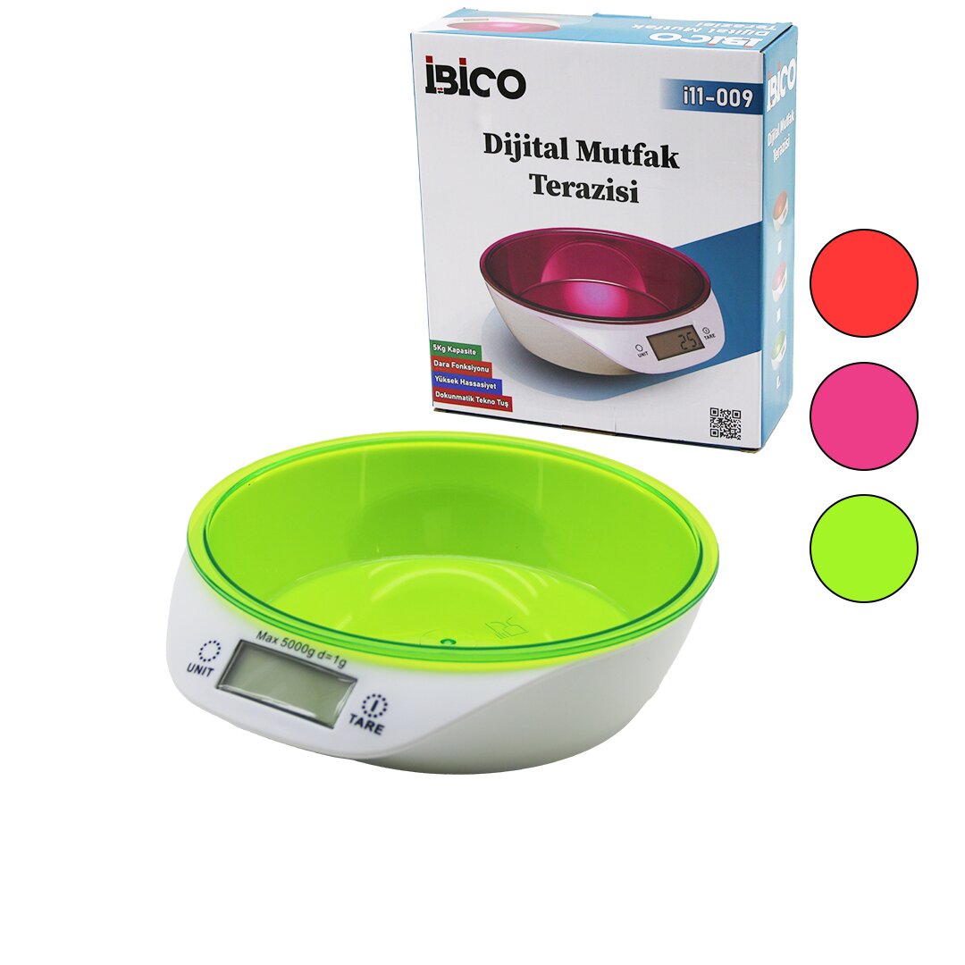 DİJİTAL - PİLLİ MUTFAK TERAZİ TARTI KASELİ - 5KG/1GR (5563)
