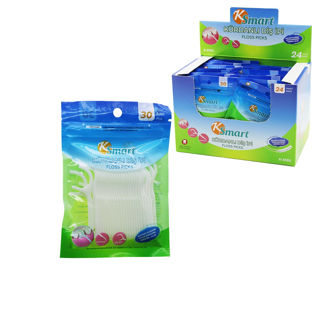 Zahnseide mit Zahnstocher 720er Pack = 30er X 24 (5563)