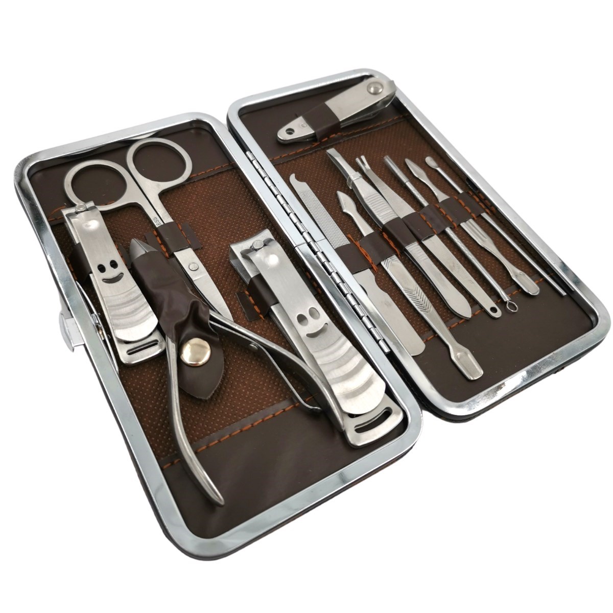 Çantalı Manikür Pensi Profesyonel ve Manikür Pedikür Seti 13 Parça Tırnak Eti İtici Ve Cımbız (5563)