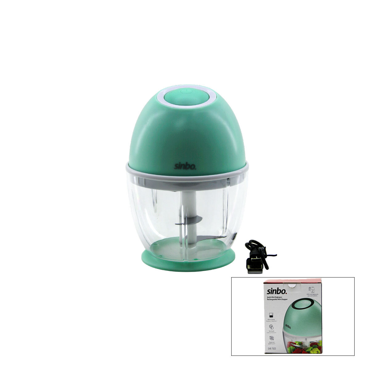 AKKU-MINI-ZERKLEINERER MIXER 450ML SHB-7503 (5563)