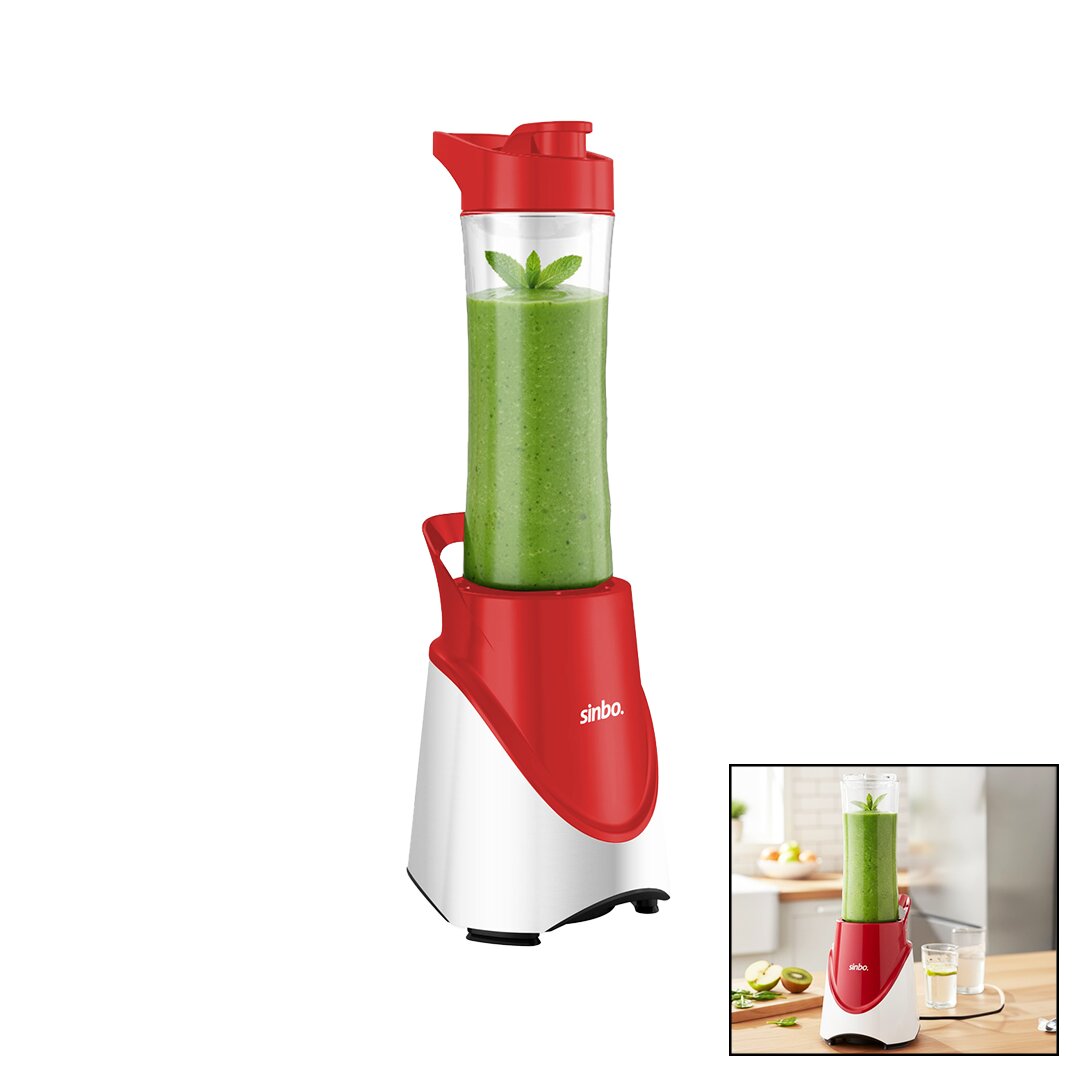 Smoothie Blender 570ML Bottle 4-Blade Steel 300W Turbo Motor SHB-7508