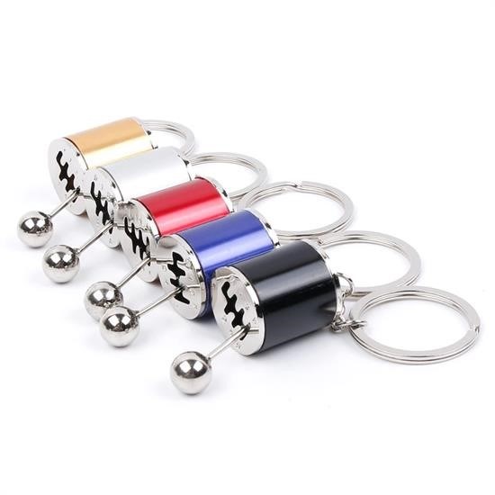 Moving Car Gear Keychain Six Speed Manual Transmission Shifter Knob Metal