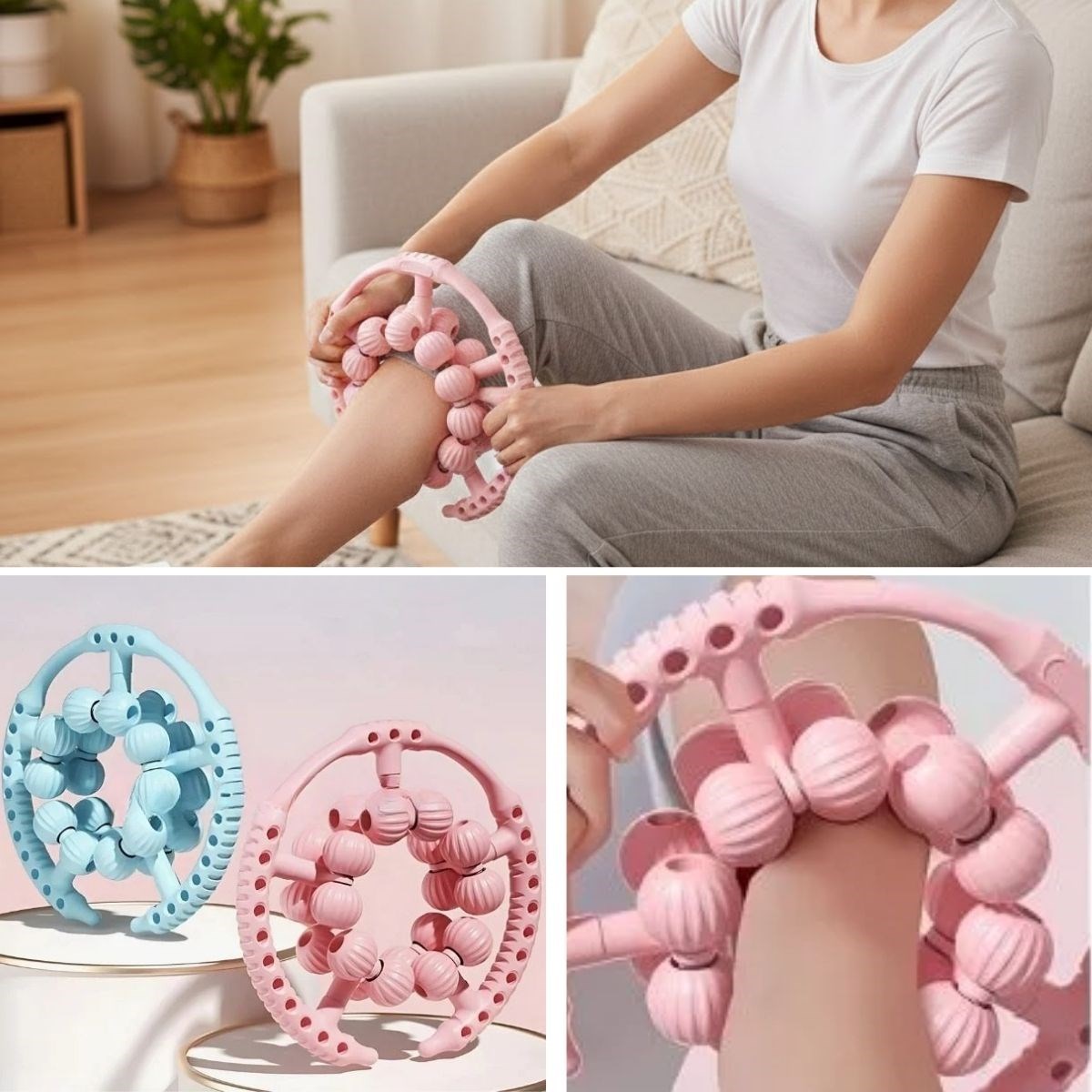 20-Rollen verstellbarer Bein- und Armmassagegerät – 360° Tiefengewebe-Massagerolle