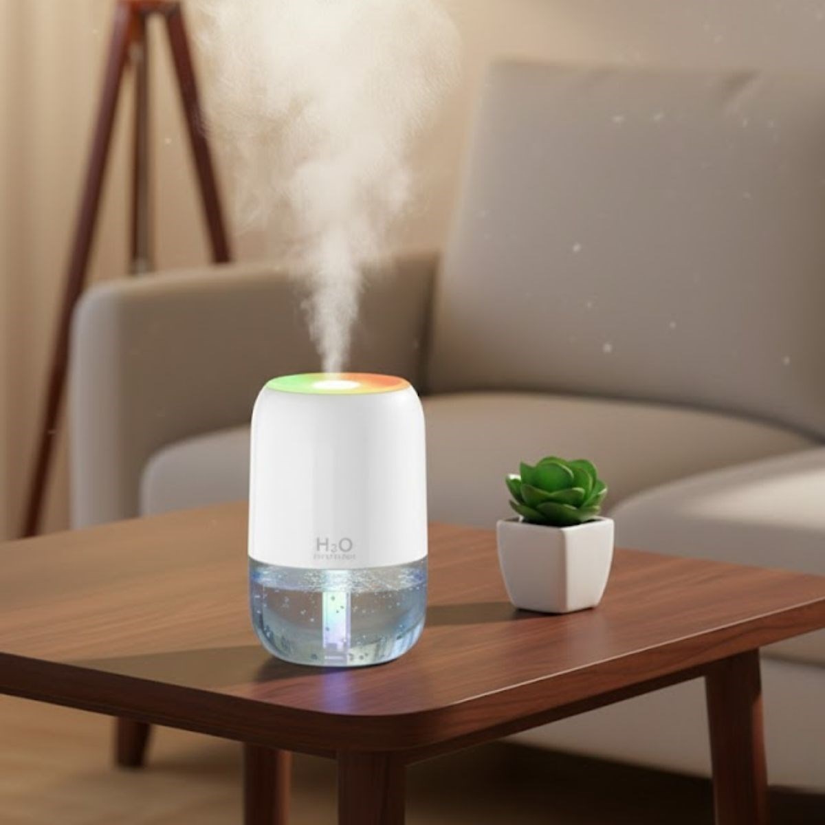 H2O Ultrasonic Cool Mist Humidifier with Clear Tank & LED Light (5563)