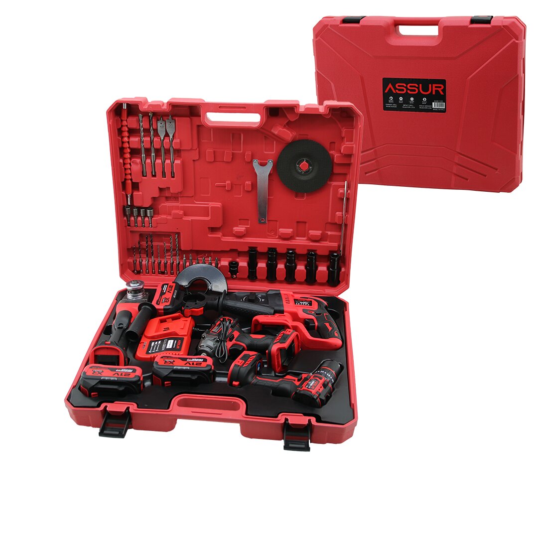 4-teiliges Master Elektrowerkzeug Set 21V Akku-Bohrschrauber