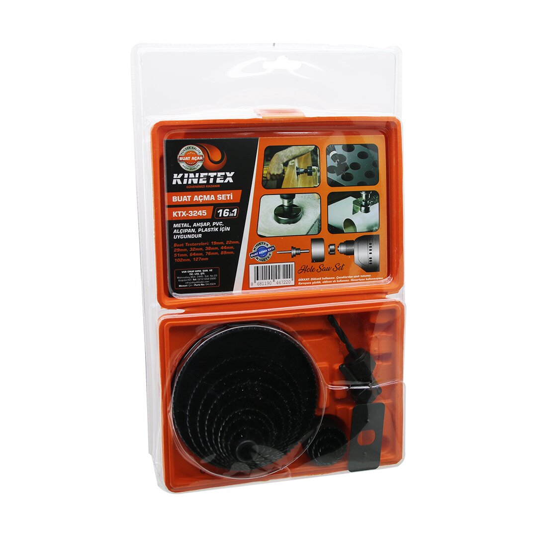 16İN1 BUAT AÇMA PANÇ SETİ METAL - AHŞAP - PVC - ALÇIPAN - PLS. 19-22-29-32-38-44-51-64-76-89-102-127MM (5563)