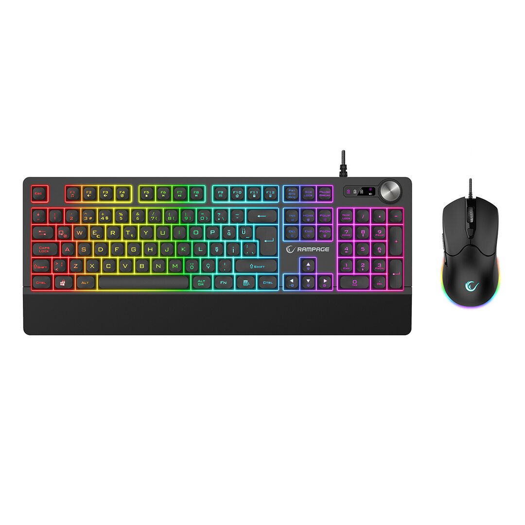 JAZZY V2 Gaming Keyboard - Mouse Set Mechanical USB RGB 12800 DPI