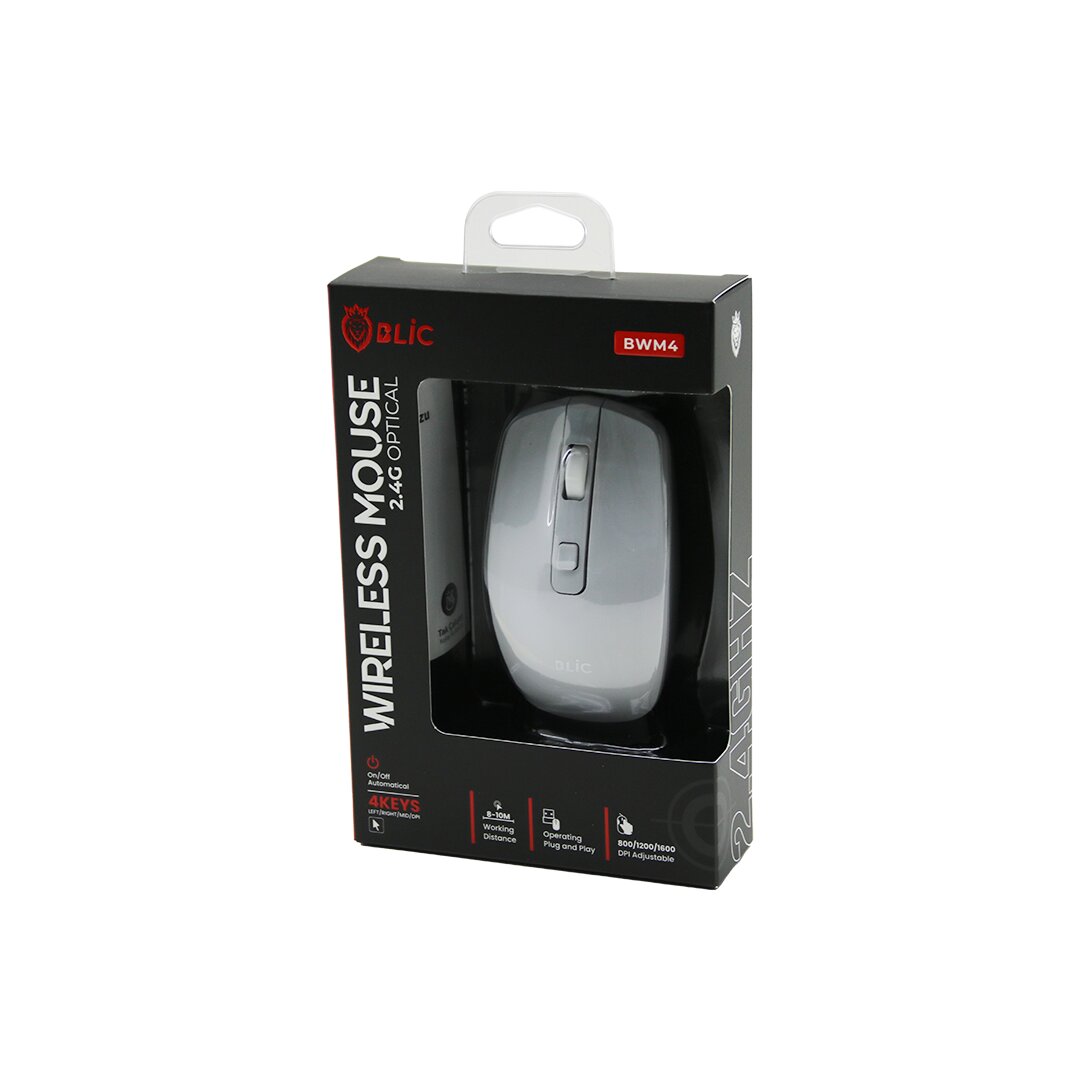 BLİC-BWM4 WEISSE KABELLOSE MAUS 2.4G 8-10M REICHWEITE WIRELESS 1600DPI