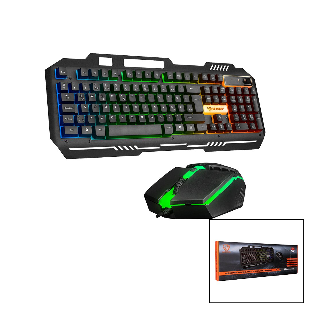 EVEREST HKM-X86 QUİN  GÖKKUŞAĞI IŞIKLI  USB KABLOLU  KLAVYE - MOUSE  SET  150CM KABLO (5563)