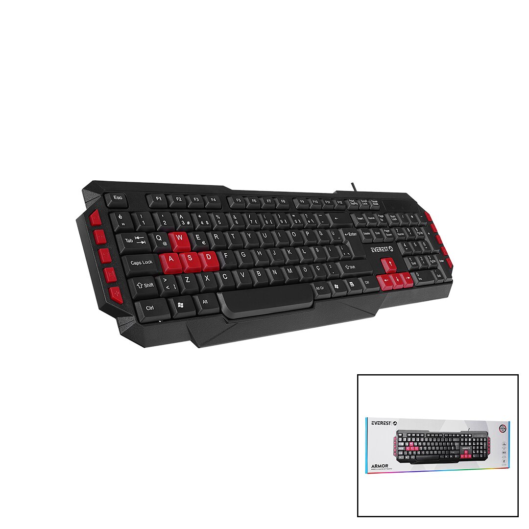 EVEREST KB-G7-ARMOR USB Gaming Keyboard RGB Keys Multimedia - 150CM