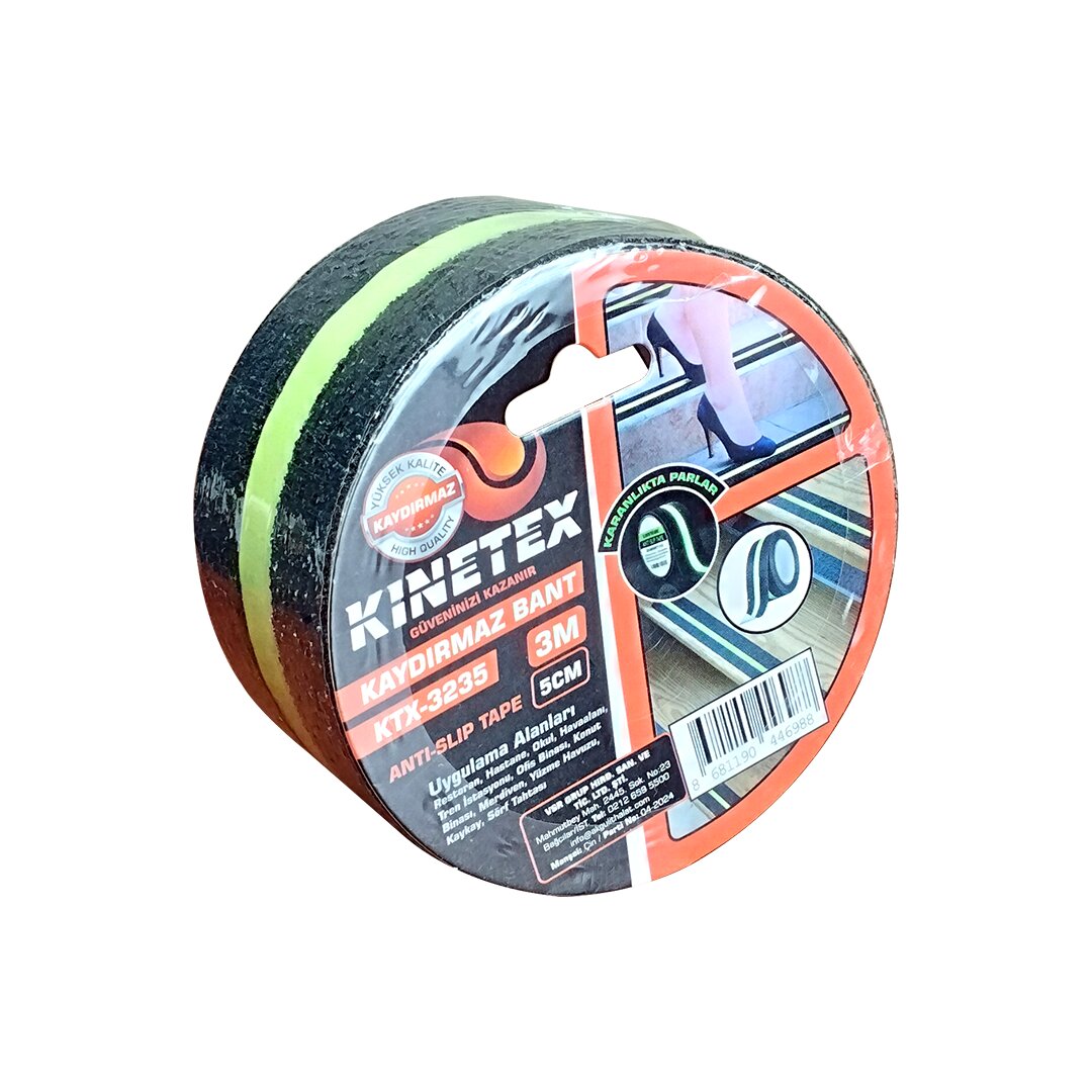 5CMX3MT   FOSFOR ŞERİTLİ - KARANLIKTA PARLAR  KAYDIRMAZ SİYAH BANT (5563)