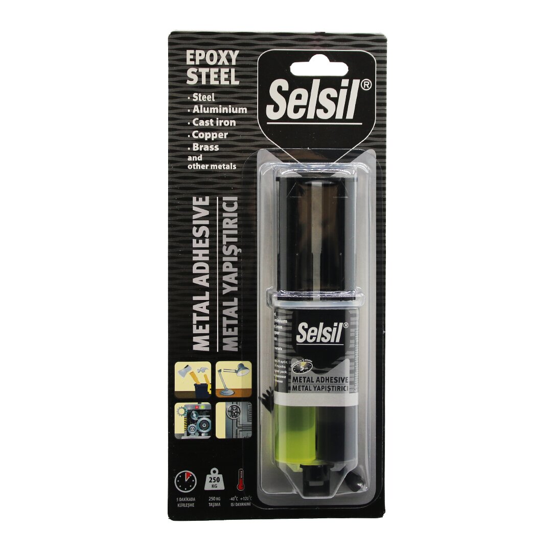 SELSIL Epoxy Steel Metal Spritze Epoxykleber 28g - Metall Stahl
