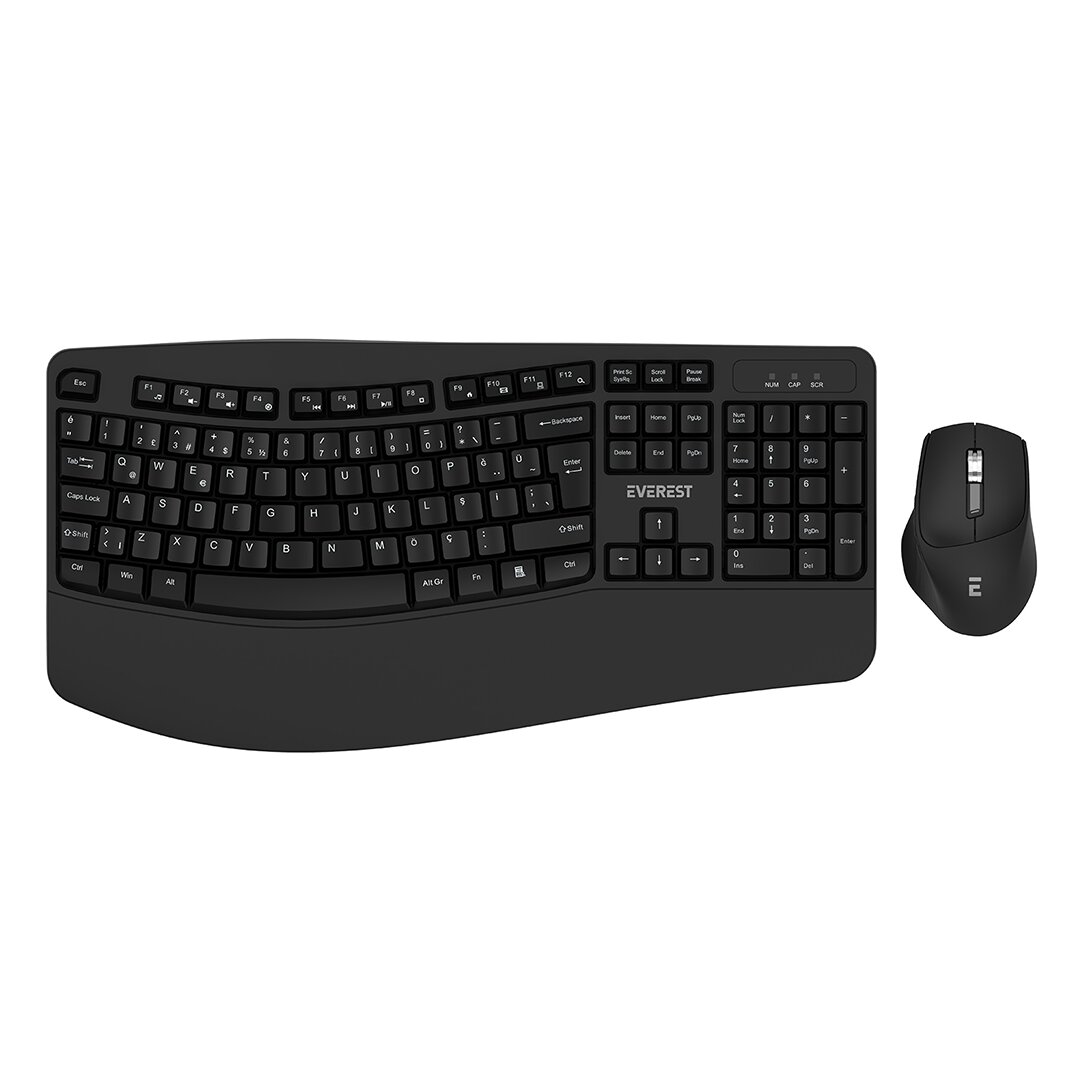 KABLOSUZ KLAVYE - MOUSE SETİ MULTİMEDİA - ERGOMİK BİLEK DESTEK Q KALVYE (5563)