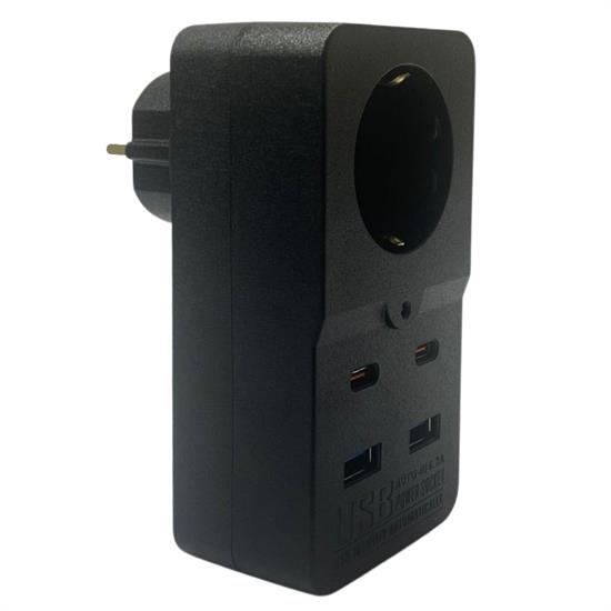 Heat-Resistant Thermal Overload Protected Power Strip with USB & TYPE-C Ports (5563)