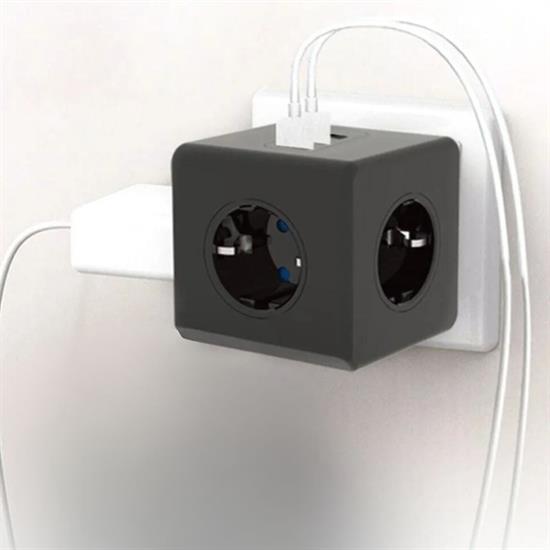 Heat-Resistant Thermal Overload Protected Child-Safe Cube Power Strip 3+3 USB