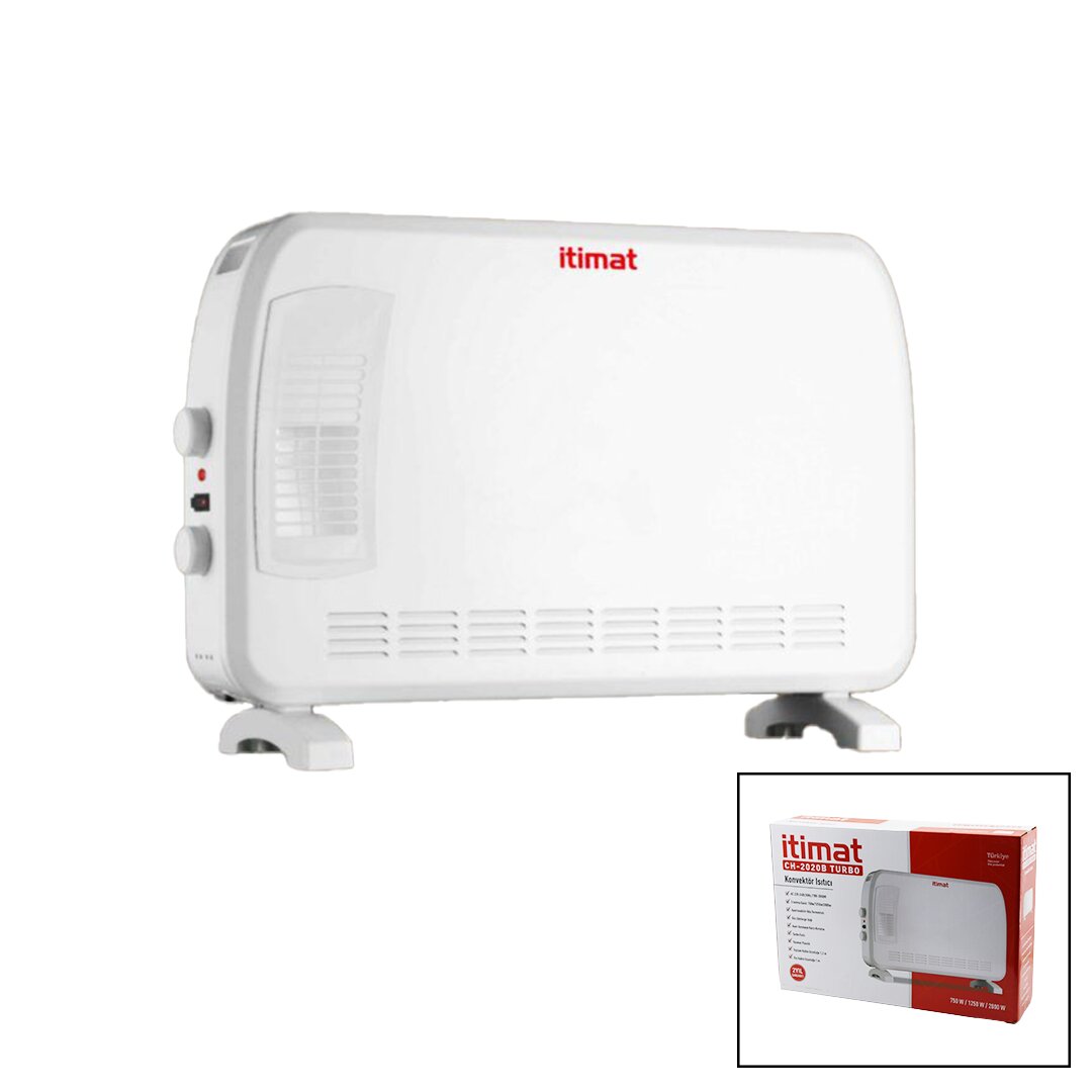 İTİMAT CH-2020B BÜYÜK BOY KONVEKTÖR ISITICI - SOBA ELEKTRİKLİ TURBO ISITMA 3-KADEME ISI AYARLANABİLİR TERMOSTAT=750-1250-2000W (5563)