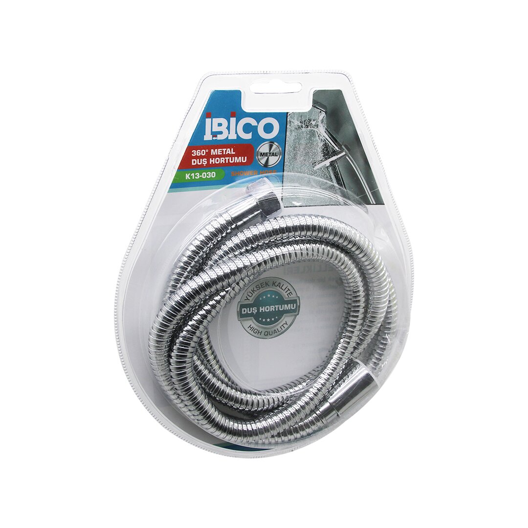 360 DERECE - METAL  DUŞ HORTUMU  1.5MT   VAKUMLU AMBALAJ   ANTİ TWİST=DOLANMAZ-KIVRILMAZ-KOPMAZ (5563)