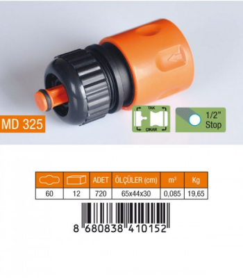 1/2 HORTUM BAĞLANTI ADAPTÖRÜ STOPLU (5563)