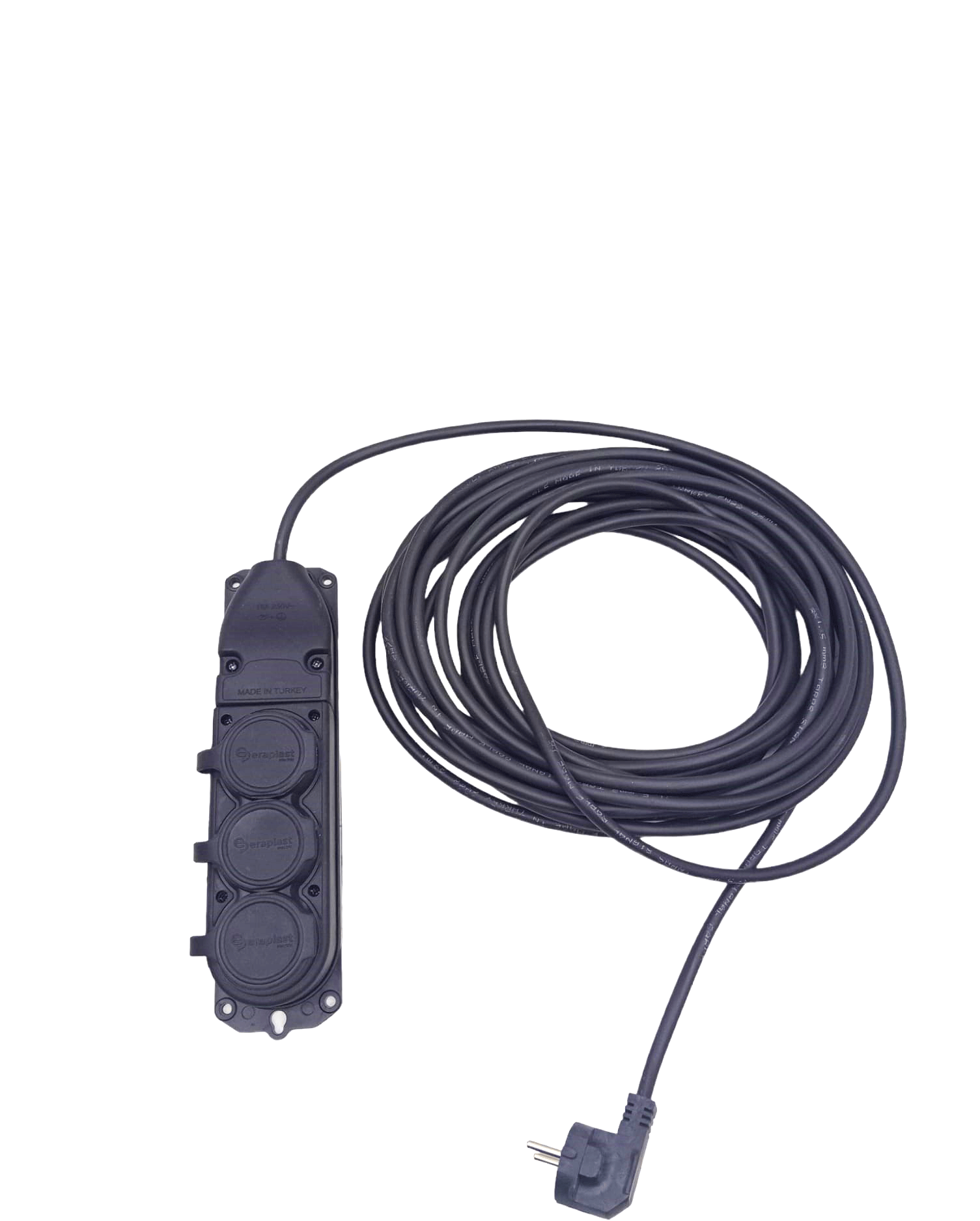 3-fach 10m Verlängerungskabel mit Tasche Gummistecker 3x1,5 CCA