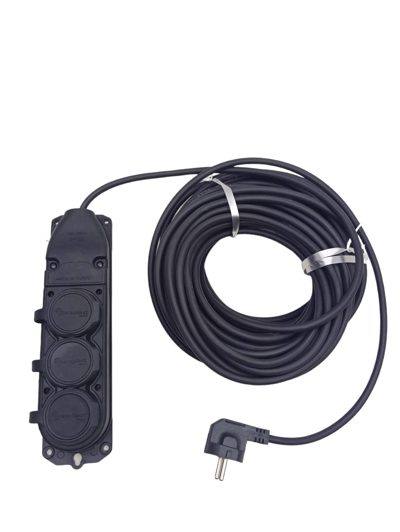 3-fach Verlängerungskabel 20m mit Tasche Gummistecker 3X1.5 CCA