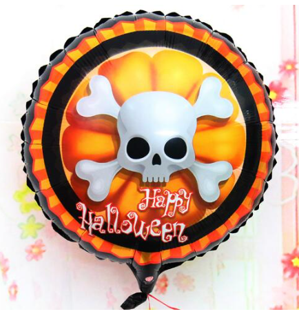 Halloween İskelet Kuru Kafa Folyo Balon 18 inç (5563)