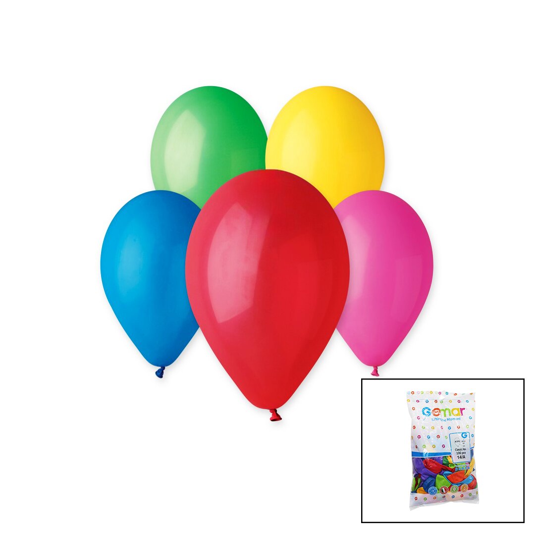 Bunte klassische Ballons 10 Zoll - 26cm - 100er Pack (5563)