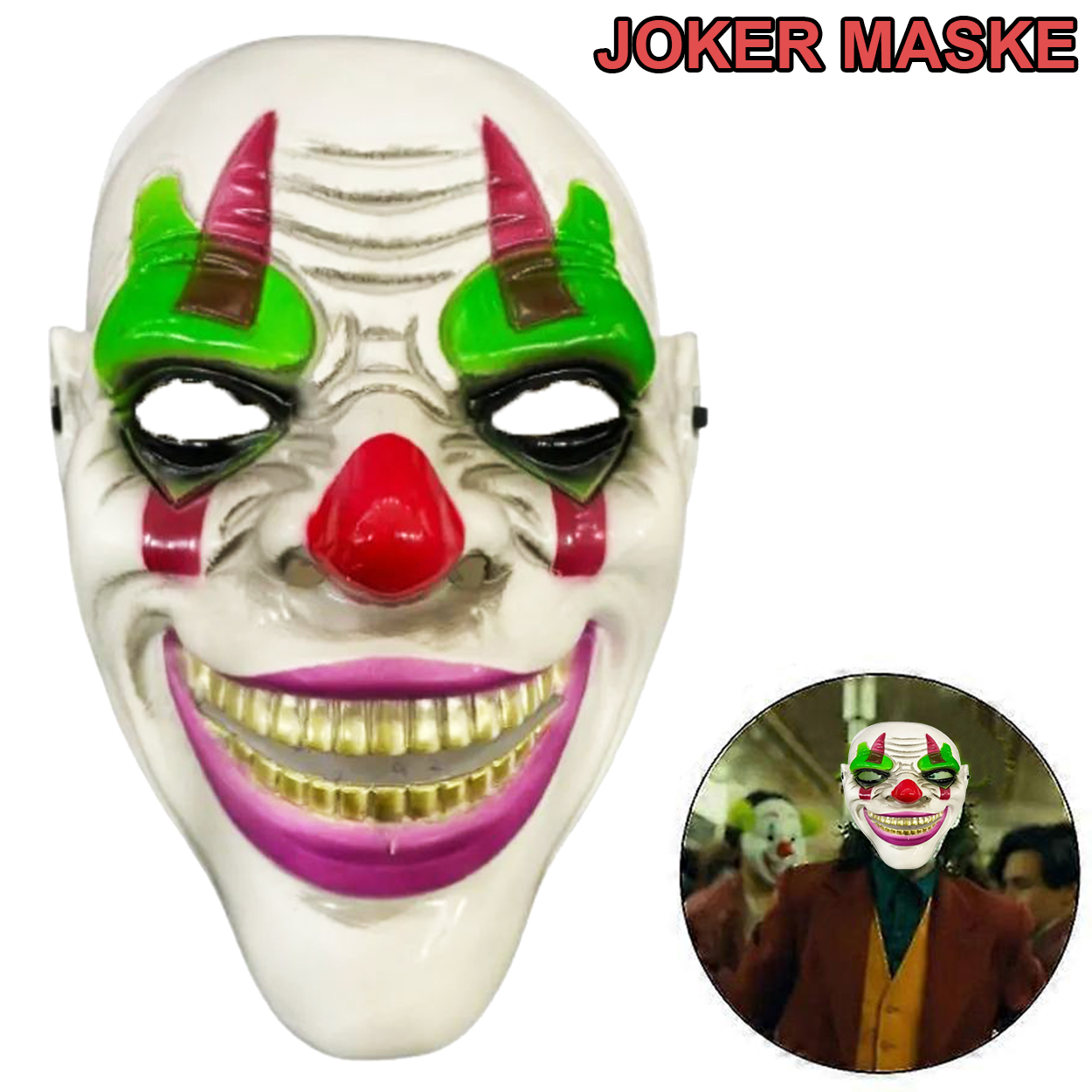 Delirten Gülüş Psikopat Palyaço Temalı Joker Maskesi (5563)